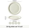 JIWOO Teller 4er Ø25,4cm, Steakteller Salatteller Pastateller Dessertteller Plate, (24 St), Keramik Hochwertiges Tellerset Weiß Mikrowellen spülmaschinenfest Bild 2