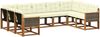 vidaXL Outdoor-Sofagarnitur mit Kissen 9 pcs Natur und Creme 3382202 Bild 2