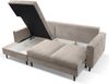 Selsey 'Nalika' Ecksofa mit Schlaffunktion, Kordsamt-Bezug, beige, linksseitig, 90 x 230 x 143 cm Bild 4
