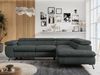 Mks Möbel 'Peter L-form' Ecksofa mit Bettfunktion, Bettkasten & einstellbaren Kopfstützen, Dunkelgrau, Stoff, mit Topper, rechts Bild 4