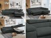 Mks Möbel 'Peter L-form' Ecksofa mit Bettfunktion, Bettkasten & einstellbaren Kopfstützen, Dunkelgrau, Stoff, mit Topper, rechts Bild 2