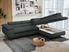 Mks Möbel 'Peter L-form' Ecksofa mit Bettfunktion, Bettkasten & einstellbaren Kopfstützen, Dunkelgrau, Stoff, mit Topper, rechts Bild 3