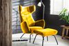 KAWOLA Sessel LOTTE Ohrensessel velvet curry mit Hocker 117 x 82 x 79 cm Bild 2