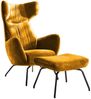 KAWOLA Sessel LOTTE Ohrensessel velvet curry mit Hocker 117 x 82 x 79 cm Bild 3