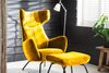 KAWOLA Sessel LOTTE Ohrensessel velvet curry mit Hocker 117 x 82 x 79 cm Bild 4
