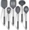 LuxusKollektion Kochbesteck-Set Küchenhelfer 6tlg Silikon Kochlöffel Edelstahl Grau Bild 4