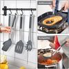 LuxusKollektion Kochbesteck-Set Küchenhelfer 6tlg Silikon Kochlöffel Edelstahl Grau Bild 3