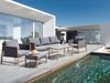 Lounge Set mit Tisch und Ottomane 5-Sitzer NOLA Grau Metall Bild 3