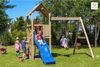 Fungoo Spielturm "Carol 2", natur,mit Rutsche, Schaukel und Kletterwand Bild 2