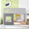 Kinderbett 90x200 cm in Hausform, Montessori Bett mit Dach und Fenster,offenes Design zum Dekorieren, Grau Bild 2