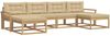 vidaXL Outdoor-Sofagarnitur mit Kissen 6 pcs Weiß und Beige 3386832 Bild 2