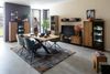 Highboard >Eddie< in Eiche / schwarz, Eiche teilmassiv - 146x147x40cm (BxHxT) Bild 2
