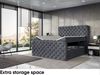 MEBLINI Boxspringbett DUKE 180x200 cm mit Bettkasten - H3/Dunkelgrau Samt Polsterbett - Doppelbett mit Topper & Taschenfederkern-Matratze Bild 5