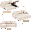Merax Schlafsofa mit Schlaffunktion, L-förmiges Sofa, Sofa-Chaiselongue mit Stauraum, mit Taschenaufbewahrung, Wohnzimmer-Schlafsofa, links und rechts austauschbare Chaiselongue. Beige Bild 5