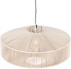 Große Boho Pendelleuchte SVEA Lampenschirm aus Baumwolle Beige, Ø 61cm Bild 5