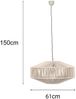 Große Boho Pendelleuchte SVEA Lampenschirm aus Baumwolle Beige, Ø 61cm Bild 4