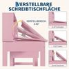 GarveeMore Kinderschreibtisch - und Stuhlset,Holzschreibtisch mit verstellbarer Tischplatte, Schubladen und Korktafel,Lernset für Jungen und Mädchen von 3–8 Jahren Bild 3