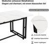 Esstisch 140x80x74 cm moderner Luxus-Küchentisch,weiß/schwarz, Metallbeine Bild 4