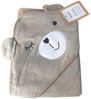Baby Kapuzenbadetuch mit niedlichem Tier » Badetuch 76 x 76 cm » Kleinkind Bade Handtuch mit Kapuze » 100% reine Baumwolle - Teddybär Bild 3