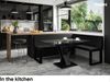 MEBLINI Eckbank für Esszimmer mit ausziehbarem Tisch - Küchenbank - Essecke - Sitzecke Küche - TONI - U-Beine 128x168x87cm Rechts - Schwarz Kunstleder/M Weiß Matt Bild 2
