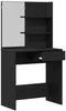 vidaXL Schminktisch mit Regal Schwarz Eichen-Optik 74.5 x 40 x 141 cm 862782 Bild 5