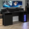 'Tezaur' 3B Computertisch Gaming Desk, mit LED-Beleuchtung, Schwarz, 160 x 91 x 72 cm Bild 3