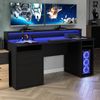 'Tezaur' 3B Computertisch Gaming Desk, mit LED-Beleuchtung, Schwarz, 160 x 91 x 72 cm Bild 2