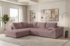 Couch Mykonos L Form in Samtstoff - Cordstoff - pastellrosa - Links Bild 2