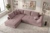 Couch Mykonos L Form in Samtstoff - Cordstoff - pastellrosa - Links Bild 4