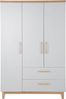 roba Kinderzimmerset 'Caro' 3-teilig - Bett 70 x 140 - Kleiderschrank 3-türig - Lichtgrau / Goldeiche Bild 2
