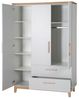 roba Kinderzimmerset 'Caro' 3-teilig - Bett 70 x 140 - Kleiderschrank 3-türig - Lichtgrau / Goldeiche Bild 5
