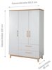 roba Kinderzimmerset 'Caro' 3-teilig - Bett 70 x 140 - Kleiderschrank 3-türig - Lichtgrau / Goldeiche Bild 3