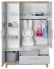 roba Kinderzimmerset 'Caro' 3-teilig - Bett 70 x 140 - Kleiderschrank 3-türig - Lichtgrau / Goldeiche Bild 4
