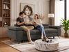 3-Sitzer Polstersofa PETER, verstellbaren Armlehnen und Kopfstütze, breite 262 cm, Gepolsterte Couch, Wellenfeder - Beige Cord Bild 3