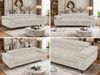 3-Sitzer Polstersofa PETER, verstellbaren Armlehnen und Kopfstütze, breite 262 cm, Gepolsterte Couch, Wellenfeder - Beige Cord Bild 2