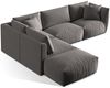 Micadoni Modulares Ecksofa Chris 4-Sitzer Links Samt Grau Bild 3