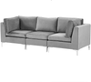 3-Sitzer Sofa Samtstoff grau EVJA Bild 4