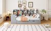 Multifunktionales Schlafsofa Grau 90x200 Mit Schreibtisch USB Steckdose Stauraum Massivkiefer 120kg Tragkraft Jugendzimmer Arbeitsbett Bild 5