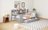 Multifunktionales Schlafsofa Grau 90x200 Mit Schreibtisch USB Steckdose Stauraum Massivkiefer 120kg Tragkraft Jugendzimmer Arbeitsbett Bild 3