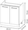 Spülenunterschrank Fame-Line Anthrazit Hochglanz/Weiß 60 cm Vicco Bild 2