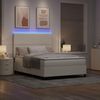vidaXL LED Boxspringbett Creme und Weiß 140 x 190 cm Cordstoff 3337645 Bild 5