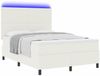 vidaXL LED Boxspringbett Creme und Weiß 140 x 190 cm Cordstoff 3337645 Bild 3