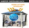 BRAST Pavillon Aluminium Pagode 3,5x3,5m Beige inkl. Moskitonetz festes Dach wasserdicht stabil UV-Schutz Bild 3