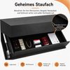 BlingBin Wandregal Schweberegal 40 cm Schwarz mit verstecktem Klappfach, 1er Set 1-tlg, Wandboard mit Stauraum, für Flur/Wohnzimmer/Schlafzimmer Bild 3
