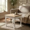 CLP Beistelltisch Alma 50 x 50 cm quadratisch Sofatisch in Landhausstil Shabby Chic,natura/weiß Bild 3