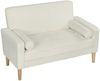 Sofa H 82 x T 130 x B 74.5 cm, 2‑Sitzer mit samtartigem Polyesterbezug, Cremeweiß Bild 4