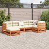 vidaXL 6-tlg. Garten-Sofagarnitur mit Kissen Wachsbraun Kiefernholz 3299524 Bild 3