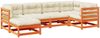 vidaXL 6-tlg. Garten-Sofagarnitur mit Kissen Wachsbraun Kiefernholz 3299524 Bild 2