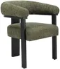 Vente-unique - LIVELIA Stuhl Stoff SchwarzGrün - B 60 cm x H 78 cm x L 64 cm Bild 3