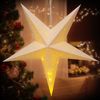 Casaria LED Weihnachtsstern Creme 5 Spitzen Beleuchtet 60 cm creme Papierstern Weihnachten Weihnachtsdeko Leuchtstern Dekostern Adventsstern Bild 2